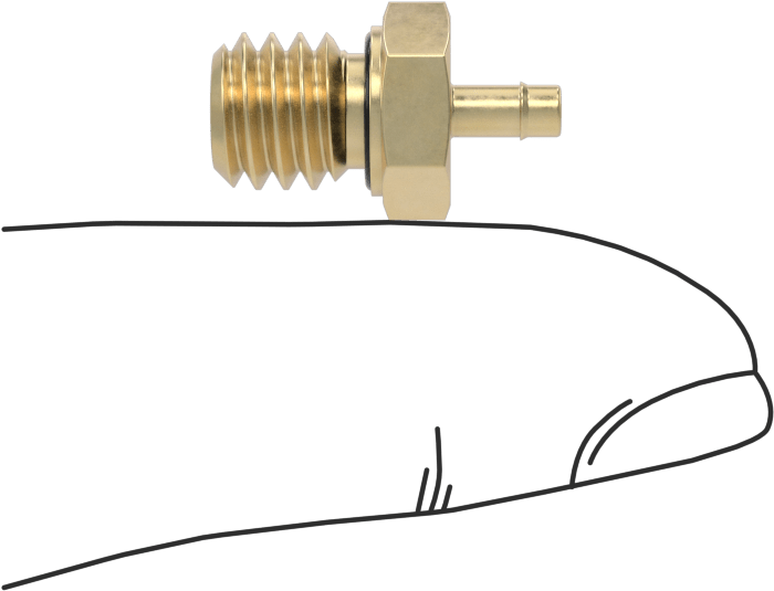 Pirinç Düşük Basınçlı Dikenli Boru Bağlantısı, Düz Adaptör, 3/32“ iç çaplı boru x 5/16”-18 erkek