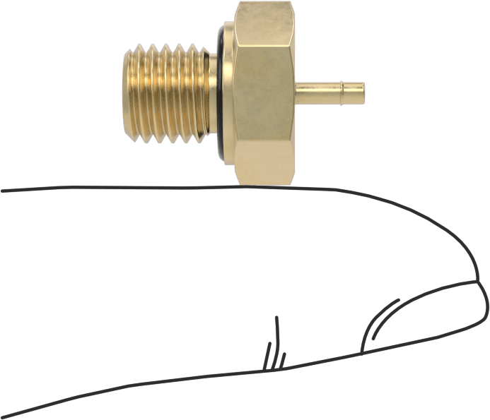 Pirinç Düşük Basınçlı Dikenli Boru Bağlantısı, Düz Adaptör, 1/16“ Boru İç Çapı x 5/16”-24 Erkek