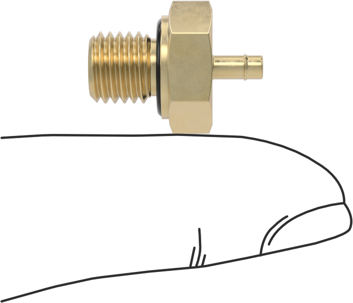 Pirinç Düşük Basınçlı Dikenli Boru Bağlantısı, Düz Adaptör, 3/32“ iç çap x 5/16”-24 erkek