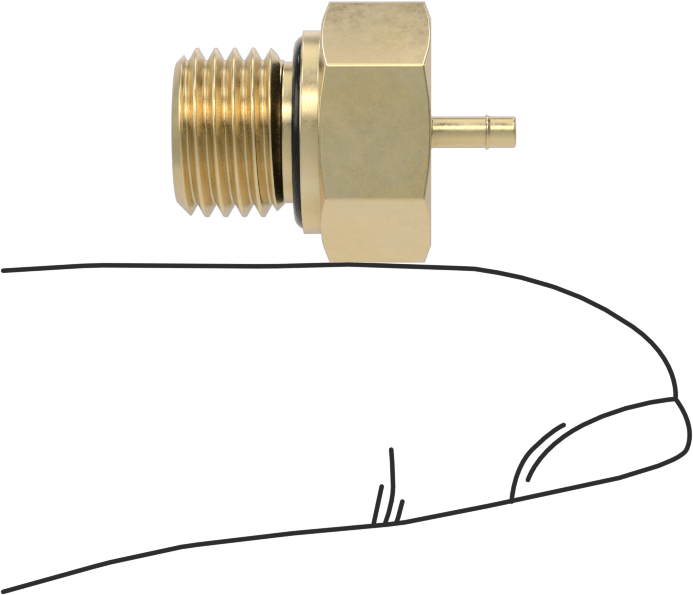Pirinç Düşük Basınçlı Dikenli Boru Bağlantısı, Düz Adaptör, 1/16“ Boru İç Çapı x 3/8”-24 Erkek için