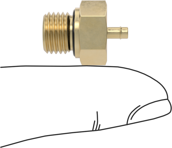 Pirinç Düşük Basınçlı Dikenli Boru Bağlantısı, Düz Adaptör, 3/32“ Boru İç Çapı x 3/8”-24 Erkek için