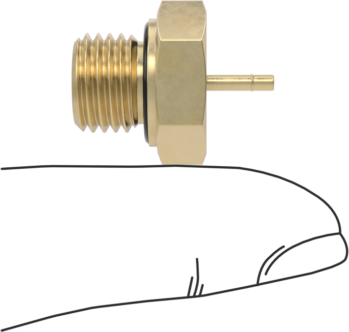 Pirinç Düşük Basınçlı Dikenli Boru Bağlantısı, Düz Adaptör, 1/16“ Boru İç Çapı x 7/16”-20 Erkek için
