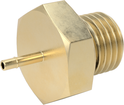 Pirinç Düşük Basınçlı Dikenli Boru Bağlantısı, Düz Adaptör, 1/16“ Boru İç Çapı x 7/16”-20 Erkek için