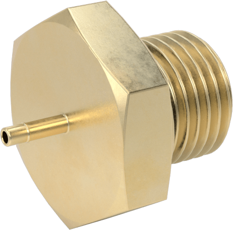Pirinç Düşük Basınçlı Dikenli Boru Bağlantısı, Düz Adaptör, 1/16“ Boru İç Çapı x 1/2”-20 Erkek için