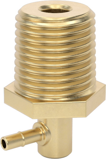 Pirinç Düşük Basınçlı Dikenli Boru Bağlantısı, Dönerli 90 Derece Dirsek, 1/16" Boru İç Çapı için, 1/8 NPT Erkek