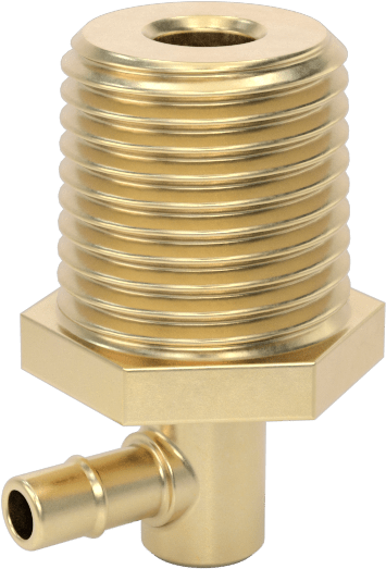 Pirinç Düşük Basınçlı Dikenli Boru Bağlantısı, Dönerli 90 Derece Dirsek, 3/32" Boru İç Çapı için, 1/8 NPT Erkek