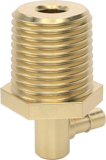 Pirinç Düşük Basınçlı Dikenli Boru Bağlantısı, Dönerli 90 Derece Dirsek, 3/32" Boru İç Çapı için, 1/8 NPT Erkek