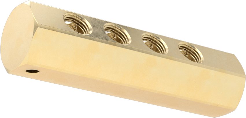 Minyatür Altıgen Manifold, 1/4 NPT x 1/8 NPT