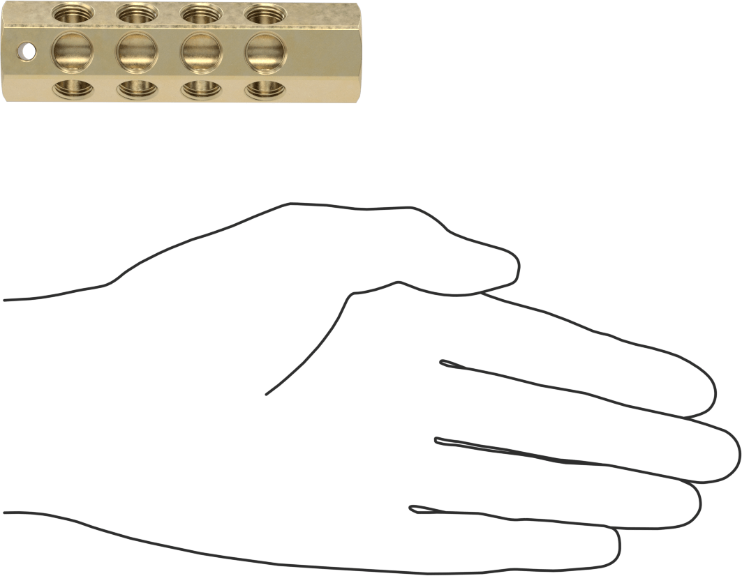 Minyatür Altıgen Manifold, 1/4 NPT x 1/8 NPT