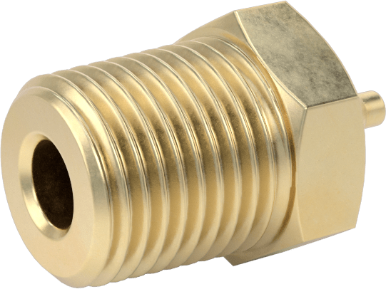 Pirinç Düşük Basınçlı Dikenli Boru Bağlantısı, Düz Adaptör, 1/16" Boru İç Çapı x 1/8 NPT Erkek için