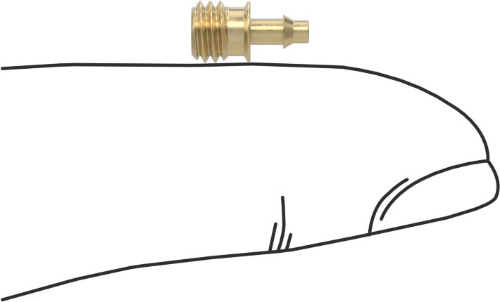 Pirinç Düşük Basınçlı Dikenli Boru Bağlantısı, Düz Yuvarlak Adaptör, 1/16" Boru İç Çapı için, 10-32 Erkek