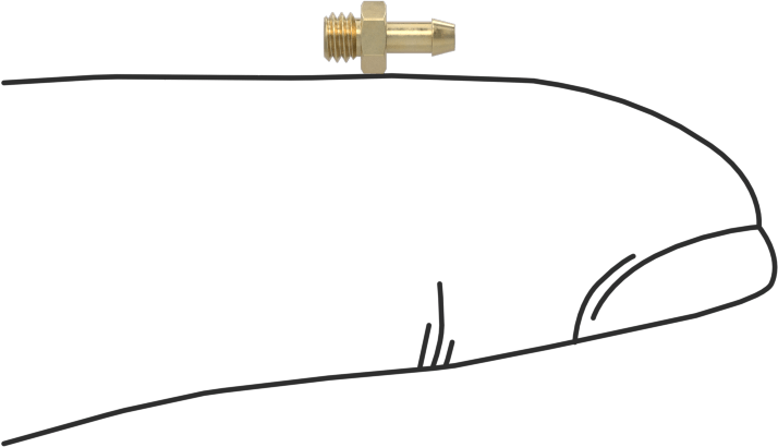 Pirinç Düşük Basınçlı Dikenli Boru Bağlantısı, Hava ve Su için, 1/16" Boru İç Çapı x 3-56 Erkek için Adaptör