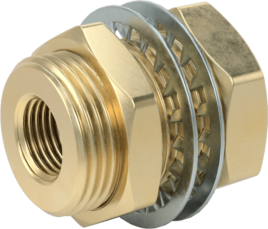 Mini Pirinç Duvar Geçiş Konektörleri, 1/8 NPT Dişi