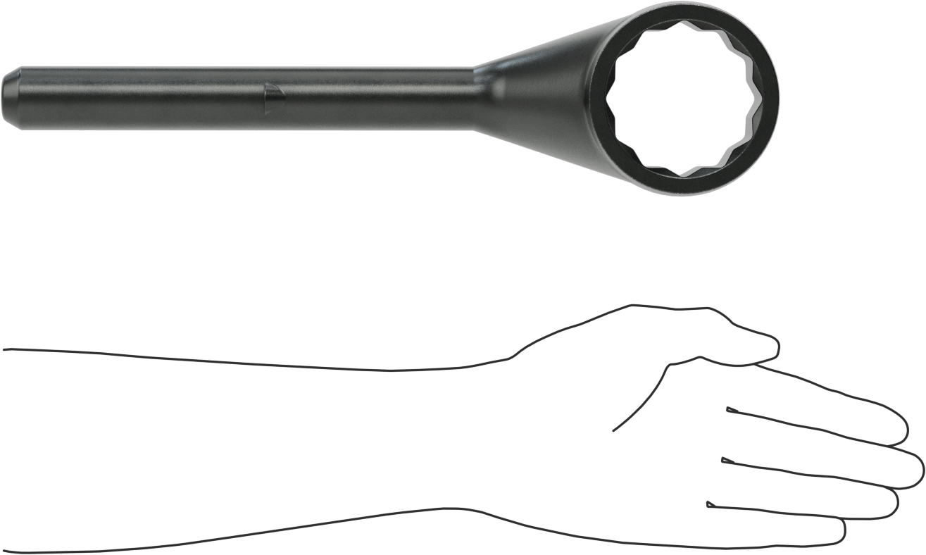 Yüksek Kaldıraçlı Kutu Anahtarı, Derin Ofset, 2-3/8" ve 60 mm Boyut, 13-3/4" Toplam Uzunluk