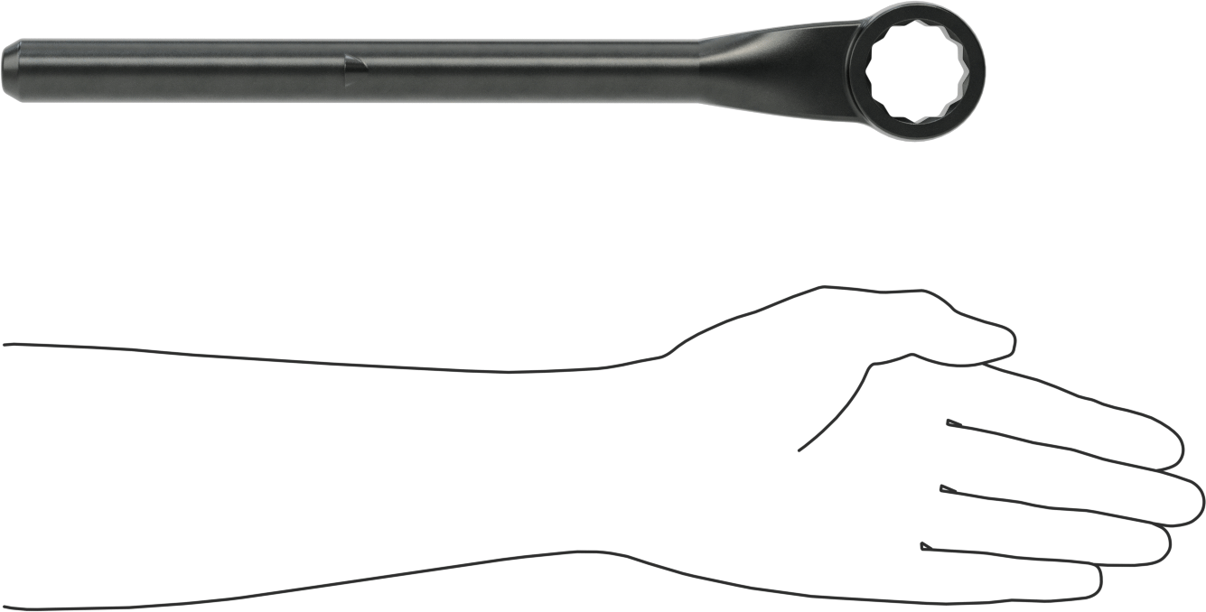 Yüksek Kaldıraçlı Kutu Anahtarı, 1-1/4" ve 32 mm Boyut, 13-1/2" Toplam Uzunluk