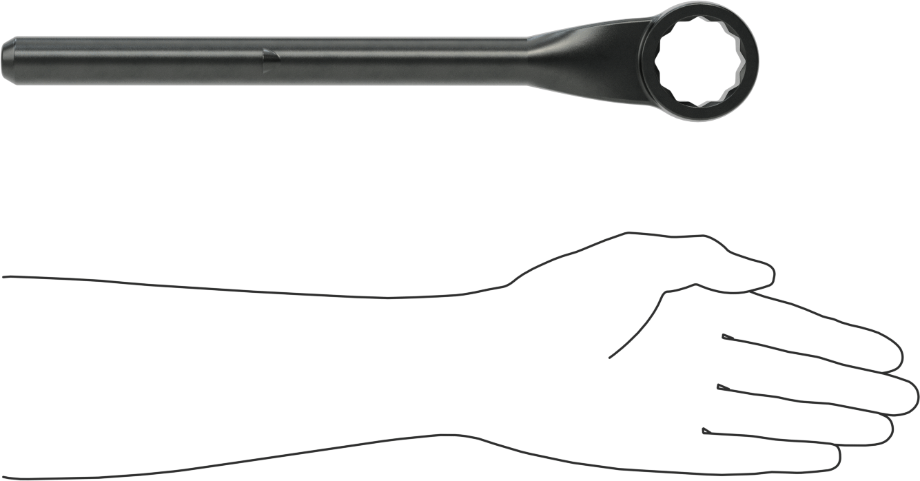 Yüksek Kaldıraçlı Kutu Anahtarı, 1-7/16" ve 36 mm Boyut, 13-3/4" Toplam Uzunluk