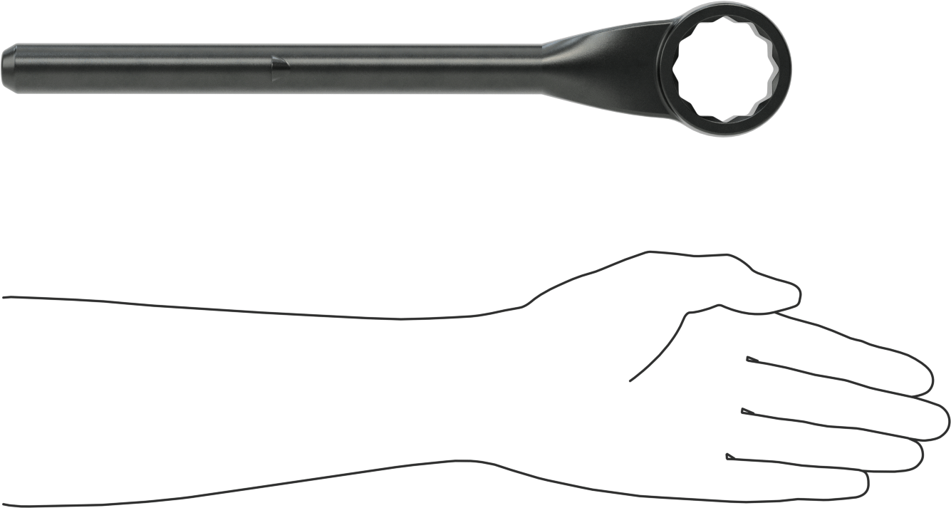 Yüksek Kaldıraçlı Kutu Anahtarı, 1-5/8" ve 41 mm Boyut, 13-3/4" Toplam Uzunluk