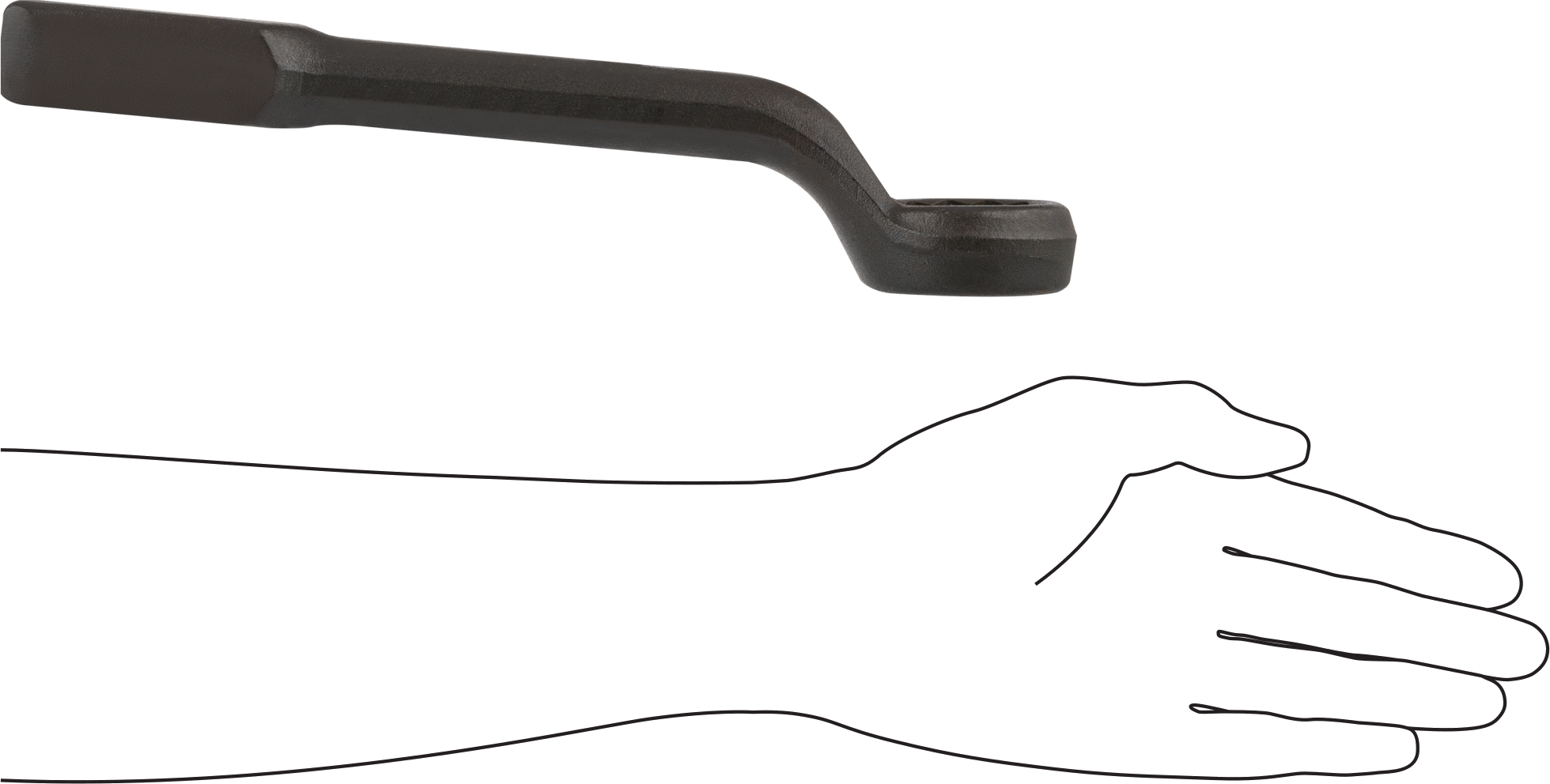 Derin Ofsetli Çakma Kutusu Anahtarı, 1-1/2" Boyut, 11-1/2" Toplam Uzunluk