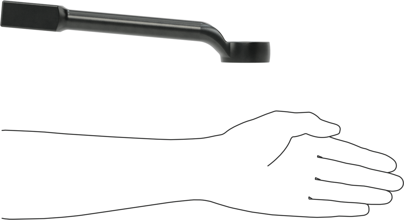 Derin Ofsetli Çakma Kutusu Anahtarı, 32 mm Boyut, 11" Toplam Uzunluk