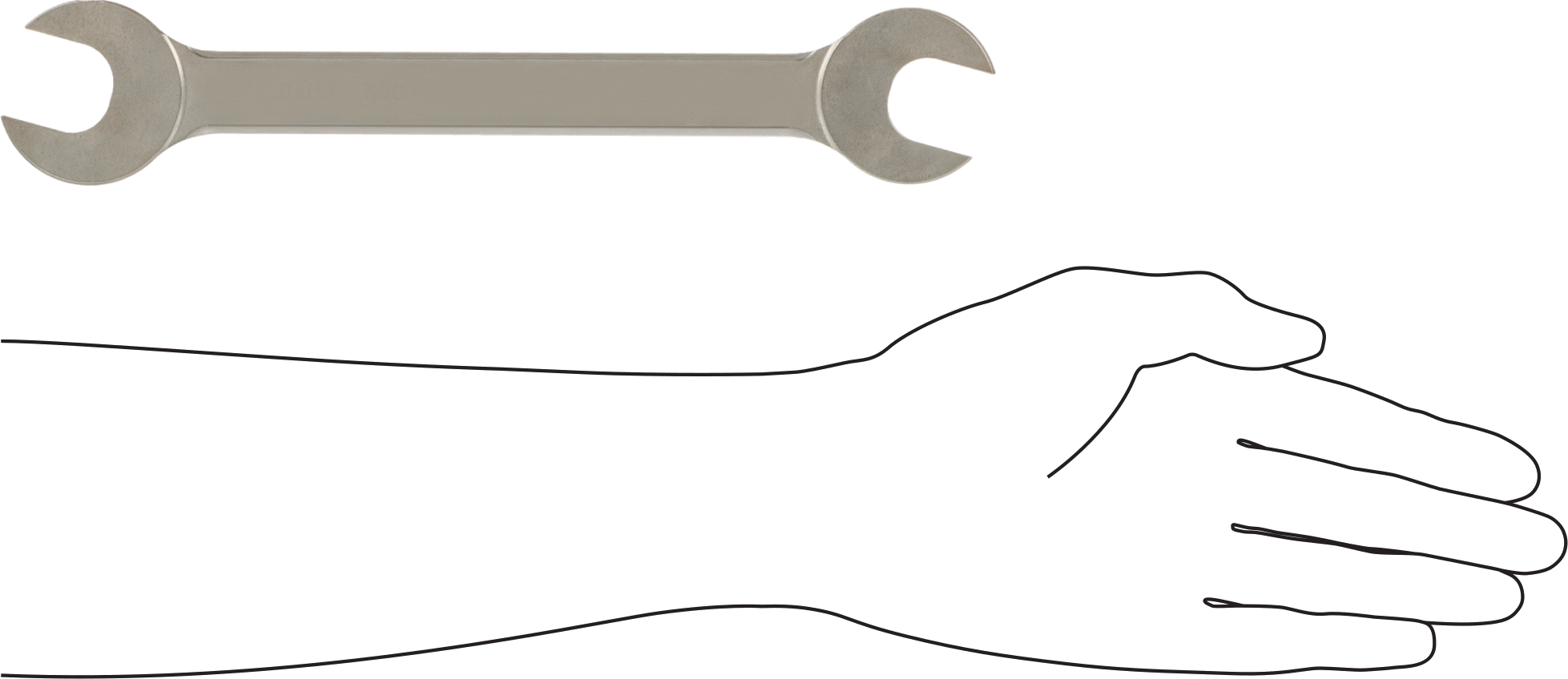 Korozyona Dayanıklı Açık Uçlu Anahtar, 7/8“ x 15/16” Boyut, 10-1/4" Toplam Uzunluk