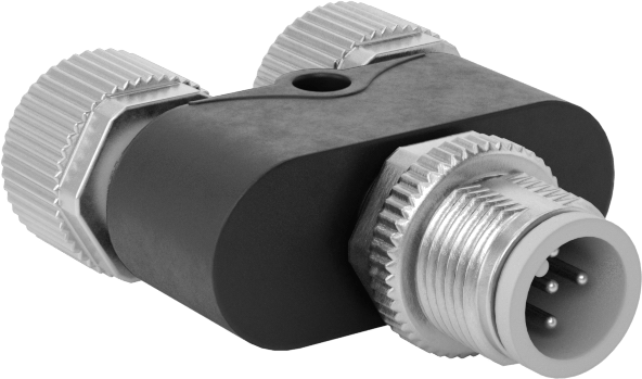 Mikro M12 Ayırıcı, Düz Erkek Fiş x Düz Dişi Soket, A Kodlu
