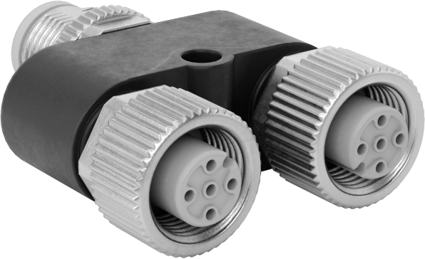 Mikro M12 Ayırıcı, Düz Erkek Fiş x Düz Dişi Soket, A Kodlu
