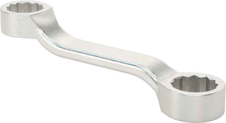Derin Ofsetli Kutu Anahtarı, 7/16“ x 1/2” Boyut, 5-1/8" Toplam Uzunluk