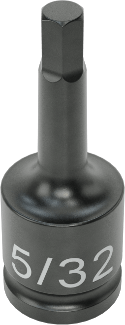 Darbe Altıgen Uçlu Soket, 1/4" Kare Tahrik, 5/32" Tahrik Boyutu