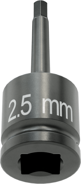 Darbe Altıgen Uçlu Soket, 1/4" Kare Tahrik, 2,5 mm Tahrik Boyutu