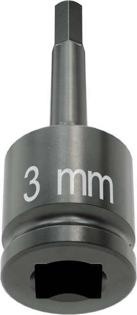 Darbe Altıgen Uçlu Soket, 1/4" Kare Tahrik, 3 mm Tahrik Boyutu