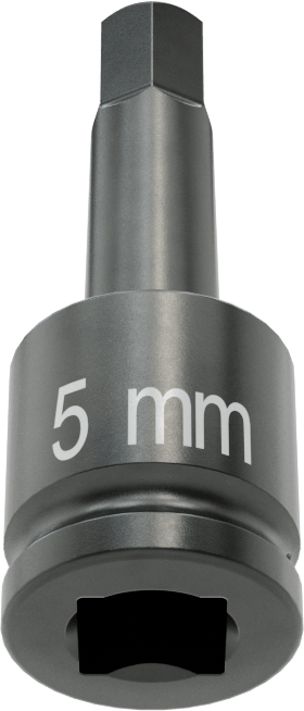 Darbe Altıgen Uçlu Soket, 1/4" Kare Tahrik, 5 mm Tahrik Boyutu