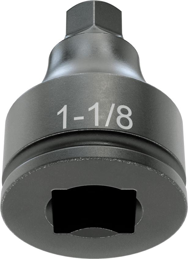 Darbe Altıgen Uçlu Soket, 1-1/2" Kare Tahrik, 1-1/8" Tahrik Boyutu