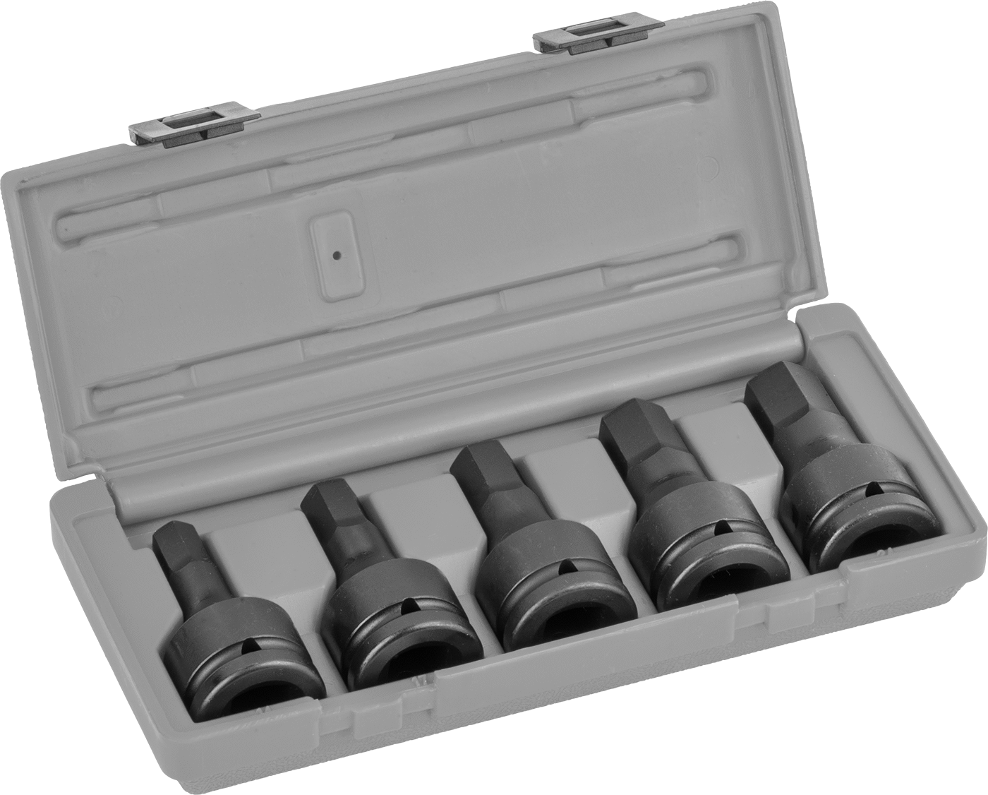Darbe Altıgen Uçlu Soket, 5 Parçalı Metrik Set, 3/4" Kare Tahrik, Siyah Yağ Kaplamalı Çelik