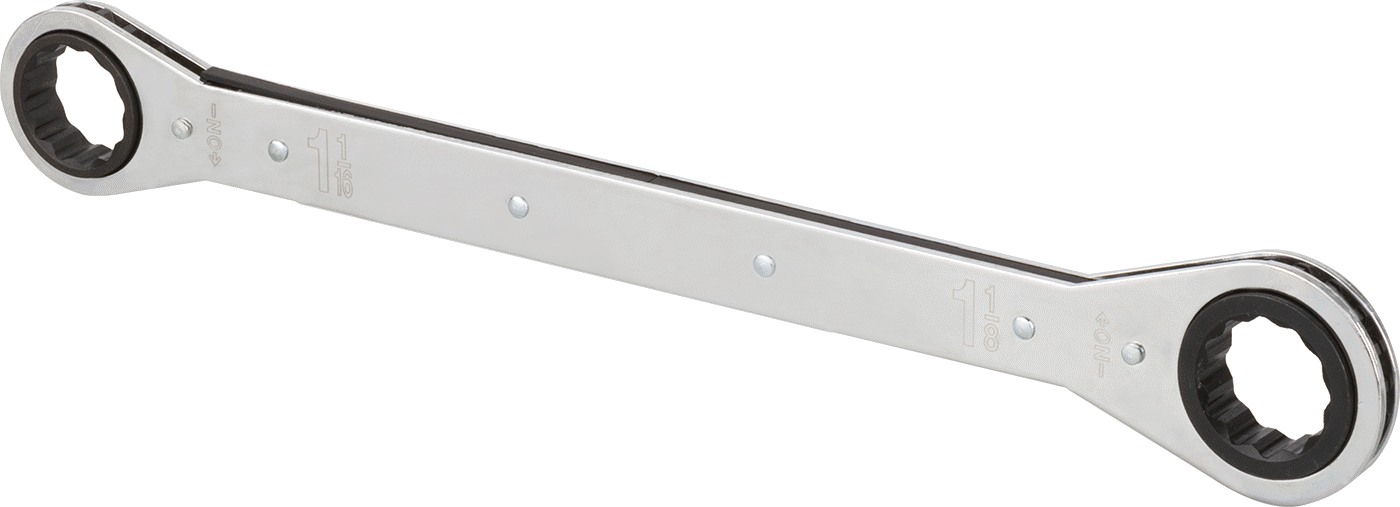 Cırcırlı Kutu Anahtarı, Uzatılmış Menzil, 1-1/16“ x 1-1/8” Boyut, 15" Toplam Uzunluk