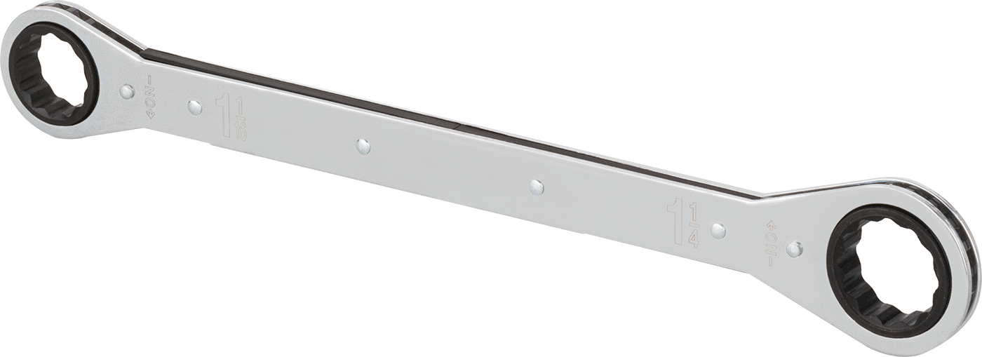 Cırcırlı Kutu Anahtarı, Uzatılmış Menzil, 1-1/16“ x 1-1/4” Boyut, 15" Toplam Uzunluk
