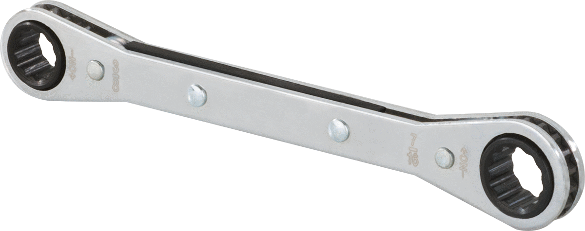 Cırcırlı Kutu Anahtarı, 2 Başlık ve 12 Noktalı Açıklıklı, 3/8“ x 7/16” Boyut