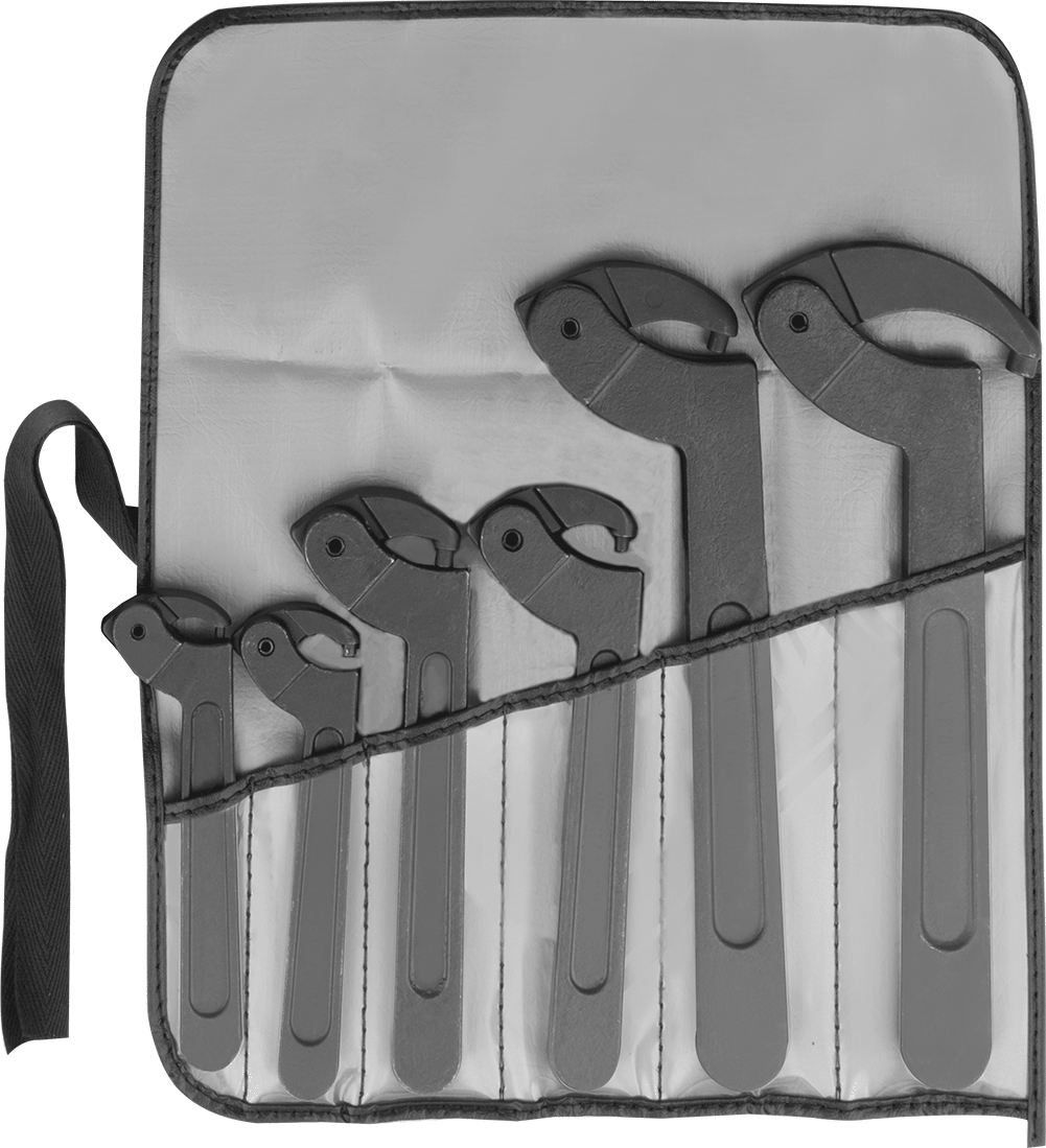 Yan Taraftaki Delikler için Ayarlanabilir Pimli Anahtar, 6 Parça Set, 3/4“-6-1/4” Çap için
