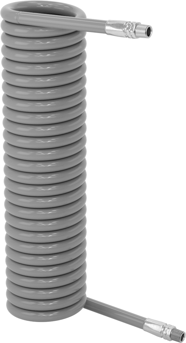 Düşük Sıcaklık için Esnek Geri Çekilebilir Hava Hortumu, 1/4 x 1/4 Pirinç NPT Erkek, 5/16" ID, 1/2" OD, 20 Fit Uzunluk