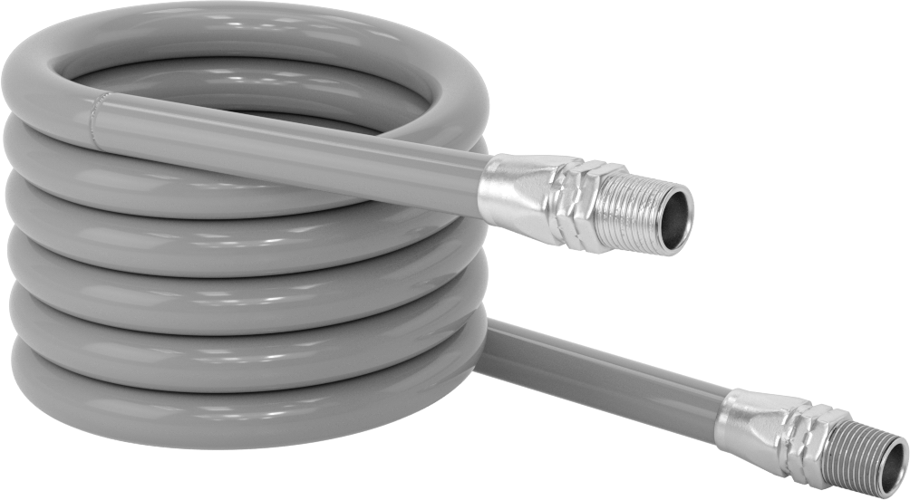 Düşük Sıcaklık için Esnek Geri Çekilebilir Hava Hortumu, 3/8 x 3/8 Pirinç NPT Erkek, 3/8" ID, 9/16" OD, 8 Fit Uzunluk