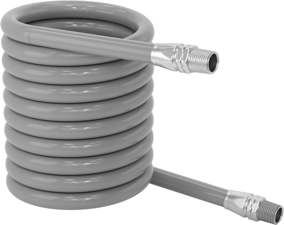 Düşük Sıcaklık için Esnek Geri Çekilebilir Hava Hortumu, 3/8 x 3/8 Pirinç NPT Erkek, 3/8" ID, 9/16" OD, 12 Fit Uzunluk