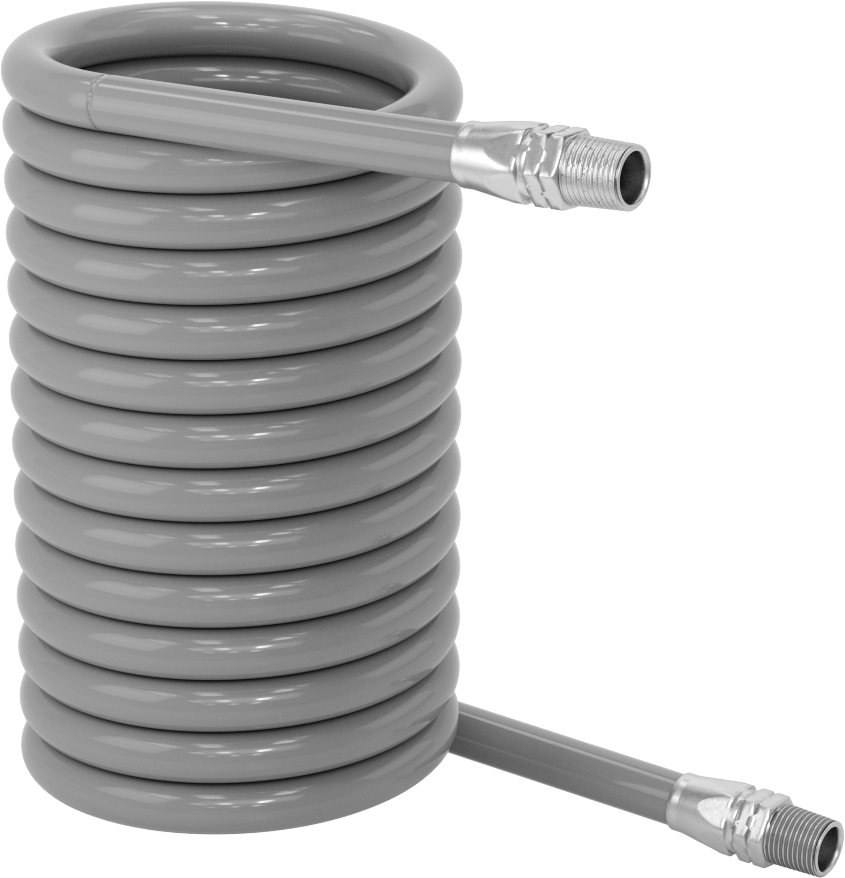 Düşük Sıcaklık için Esnek Geri Çekilebilir Hava Hortumu, 3/8 x 3/8 Pirinç NPT Erkek, 3/8" ID, 9/16" OD, 17 Fit Uzunluk