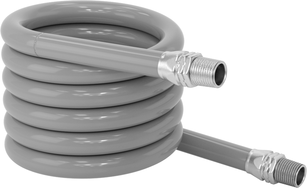 Düşük Sıcaklık için Esnek Geri Çekilebilir Hava Hortumu, 1/2 x 1/2 Pirinç NPT Erkek, 1/2" ID, 3/4" OD, 8 Fit Uzunluk