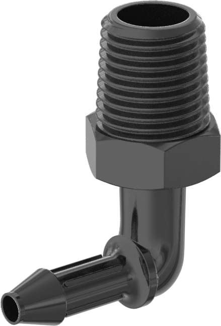 Hava ve Su için Sıkı Sızdırmaz Dikenli Boru Bağlantı Parçası, 5/32" Boru İç Çapı x 1/8 NPT Erkek için Naylon Dirsek
