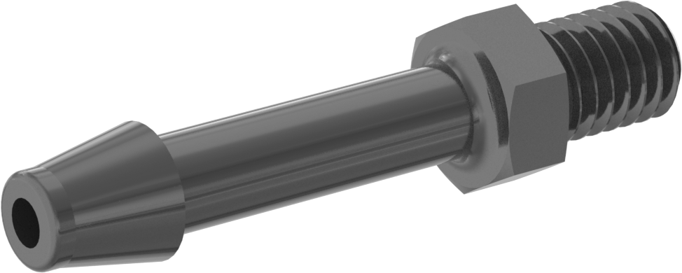 Hava ve Su için Sıkı Sızdırmaz Dikenli Boru Bağlantı Parçası, 3/16" İç Çaplı Boru x M6 x 1 mm Erkek için Naylon Adaptör, Siyah