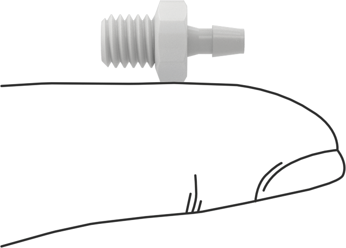 Hava ve Su için Sıkı Sızdırmaz Dikenli Boru Bağlantı Parçası, 3/32" İç Çaplı Boru için Naylon Adaptör, M6 x 1 mm Erkek