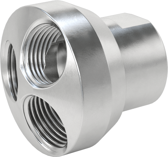 Hortum Hatları için Yuvarlak Manifold, Air ile Kullanım, Su ve Hidrolik Sıvı, Alüminyum, 3/4 x 1/2 NPT