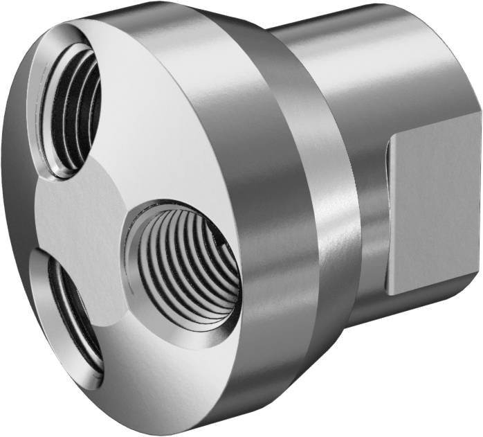 Hortum Hatları için Yuvarlak Manifold, Hava ile Kullanım için, Alüminyum, 1/4 NPT Giriş x 1/4 NPT Çıkış