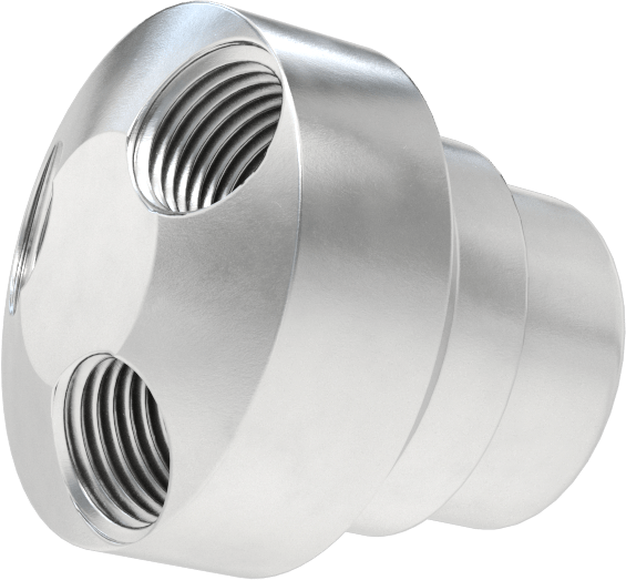 Hortum Hatları için Yuvarlak Manifold, Hava ile Kullanım için, Alüminyum, 1/2 NPT Giriş x 1/4 NPT Çıkış