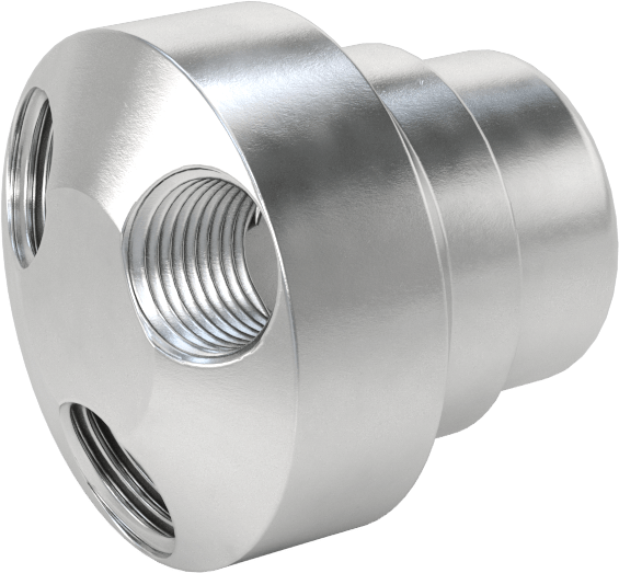 Hortum Hatları için Yuvarlak Manifold, Hava ile Kullanım için, Alüminyum, 1/2 NPT Giriş x 1/4 NPT Çıkış