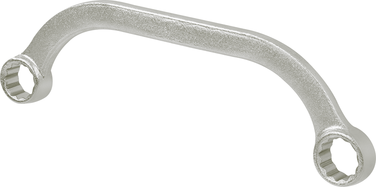 Kavisli Kutu Anahtarı, 7/16“ x 1/2” Boyut, 5-3/4" Toplam Uzunluk